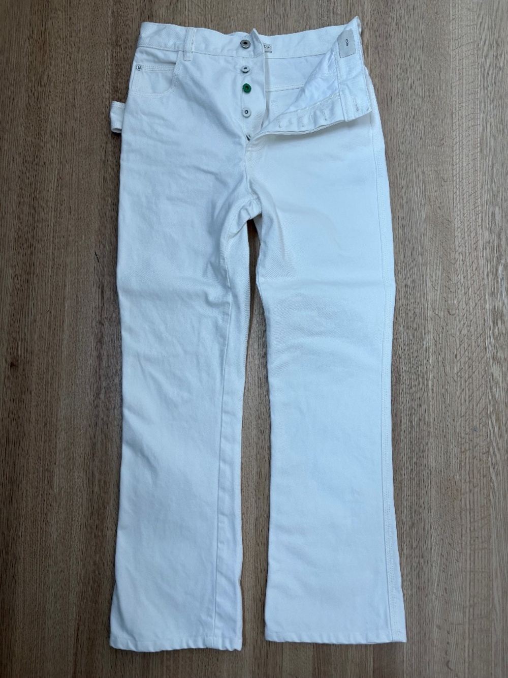 Bottega Veneta White High Rise Straight Leg Jeans IT 40 Made in Italy (2000s)